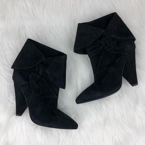 Jeffrey Campbell Suede Bow Scarlett Ankle Booties